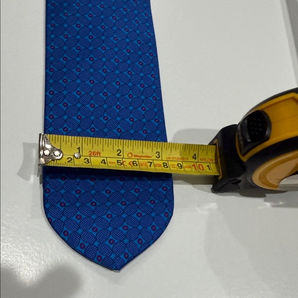 Dolcepunta Men's Full Tie Set - Blue, Green, Purple 100% silk made in Italy - Picture 7 of 13